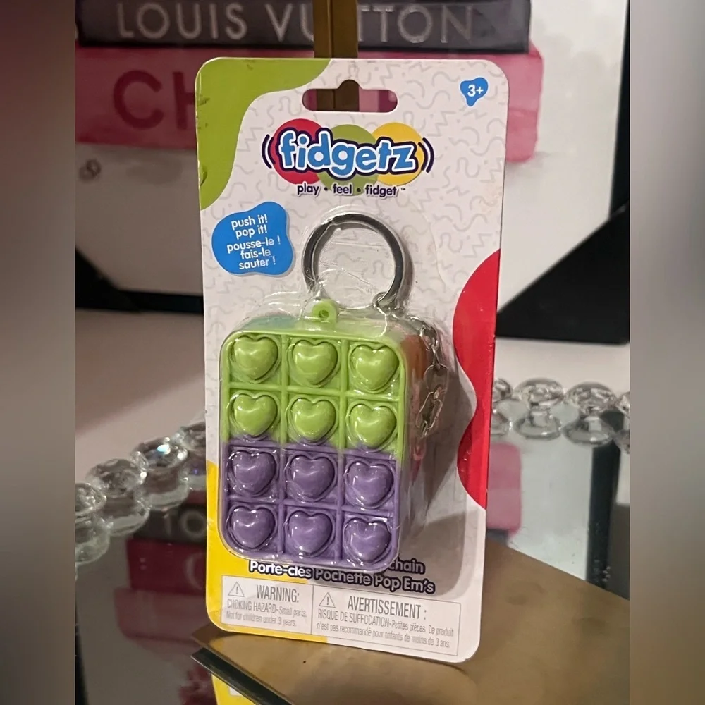 Fidgetz  Clip Purple Pop It with zipper can storege key, AirPod  Keychain